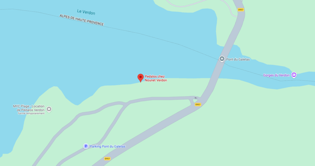 localisation pour la location de pédalos chez nouent